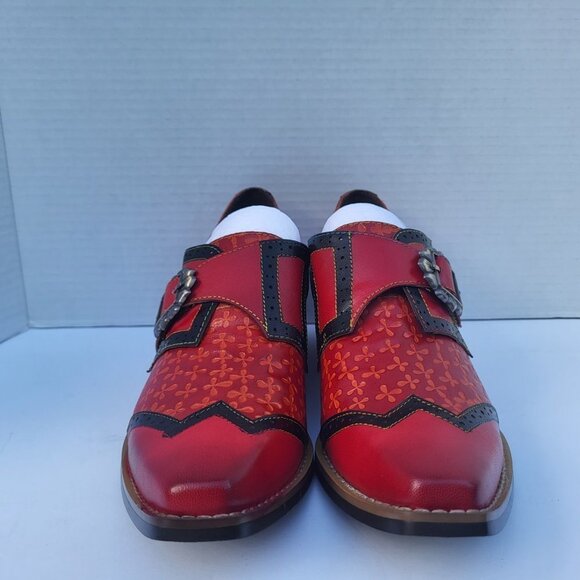 smaibulun - SOFFIA | VIVID DAISY EMBOSSED LEATHER MONK - 8 - Picture 3 of 5